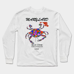 Maryland Blue Crab, Love in Reds Long Sleeve T-Shirt